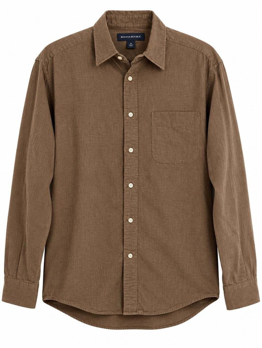Vintage Banana Republic Brown Cotton Button-Up Shirt Men’s M Y2K